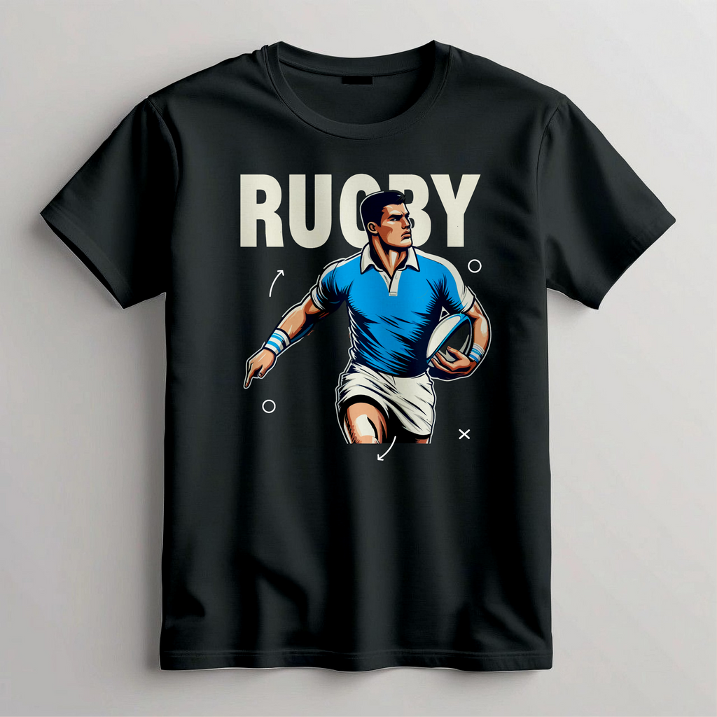 Retro Rugby Graphic Tee, Vintage Style Rugby Shirt, Rugby Player T-Shirt