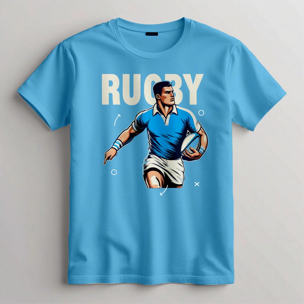 Retro Rugby Graphic Tee, Vintage Style Rugby Shirt, Rugby Player T-Shirt