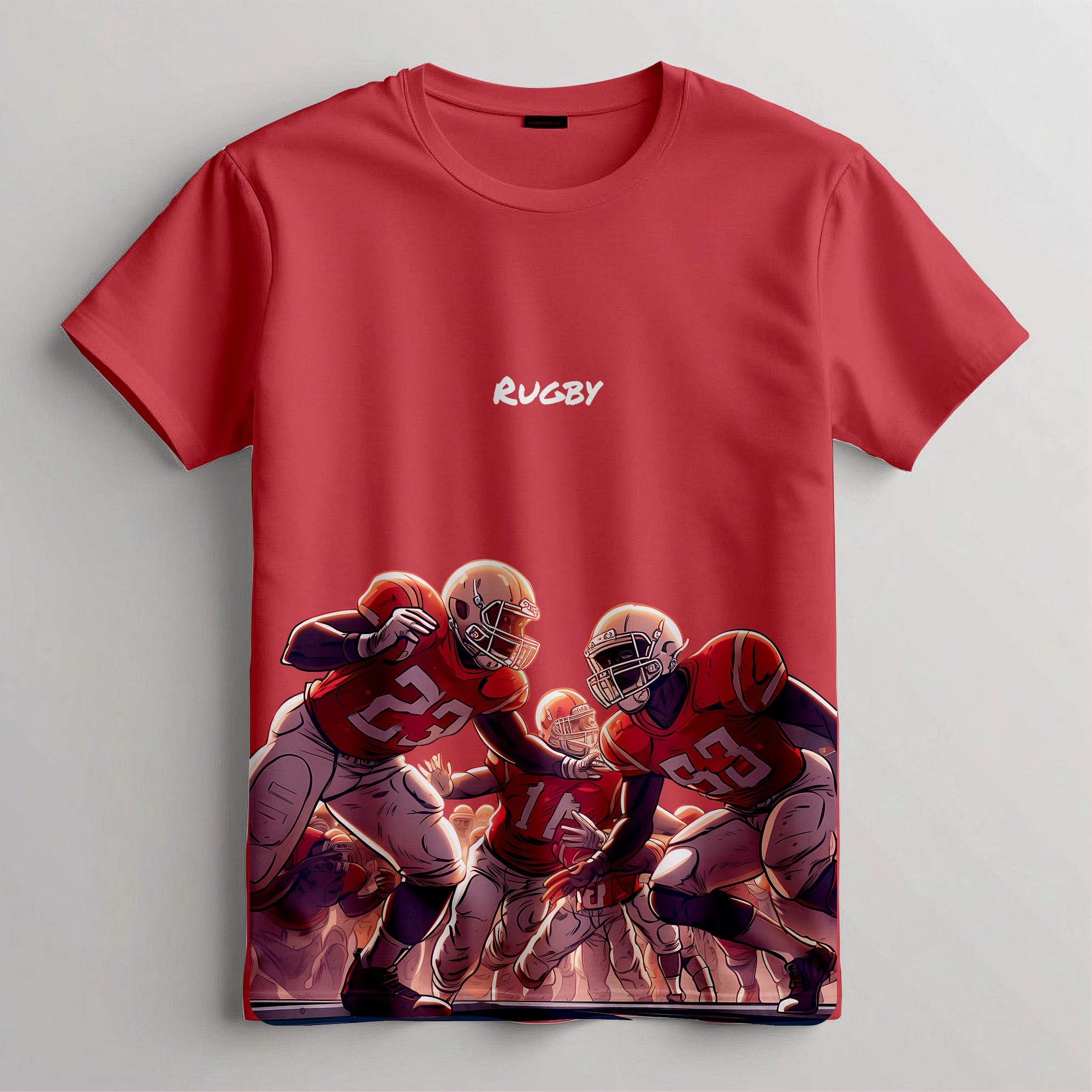 Rugby T Shirt Retro Sports Tee: Vintage Rugby Player Design, Classic Spirit | Soft Cotton Blend, Casual Wear | Durable Print Main image