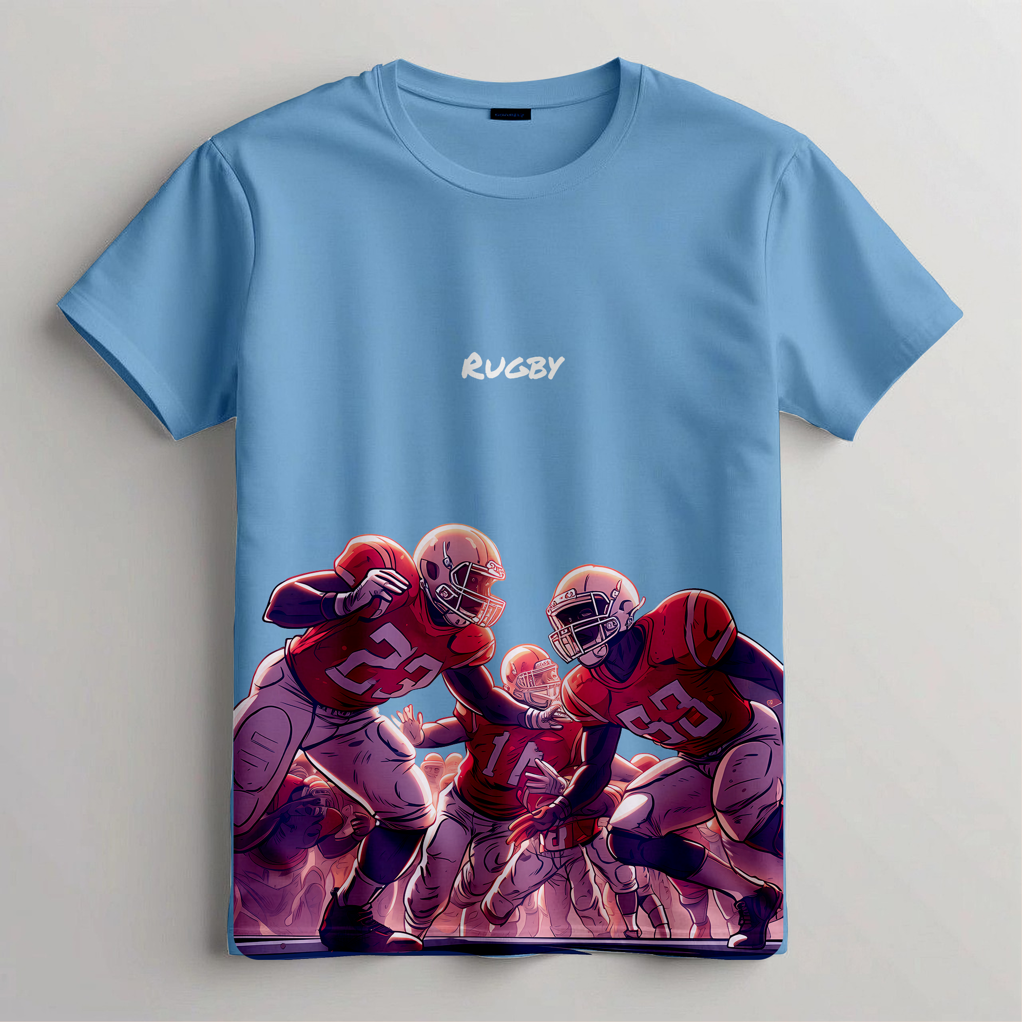 Rugby T Shirt Retro Sports Tee: Vintage Rugby Player Design, Classic Spirit | Soft Cotton Blend, Casual Wear | Durable Print Secondary image