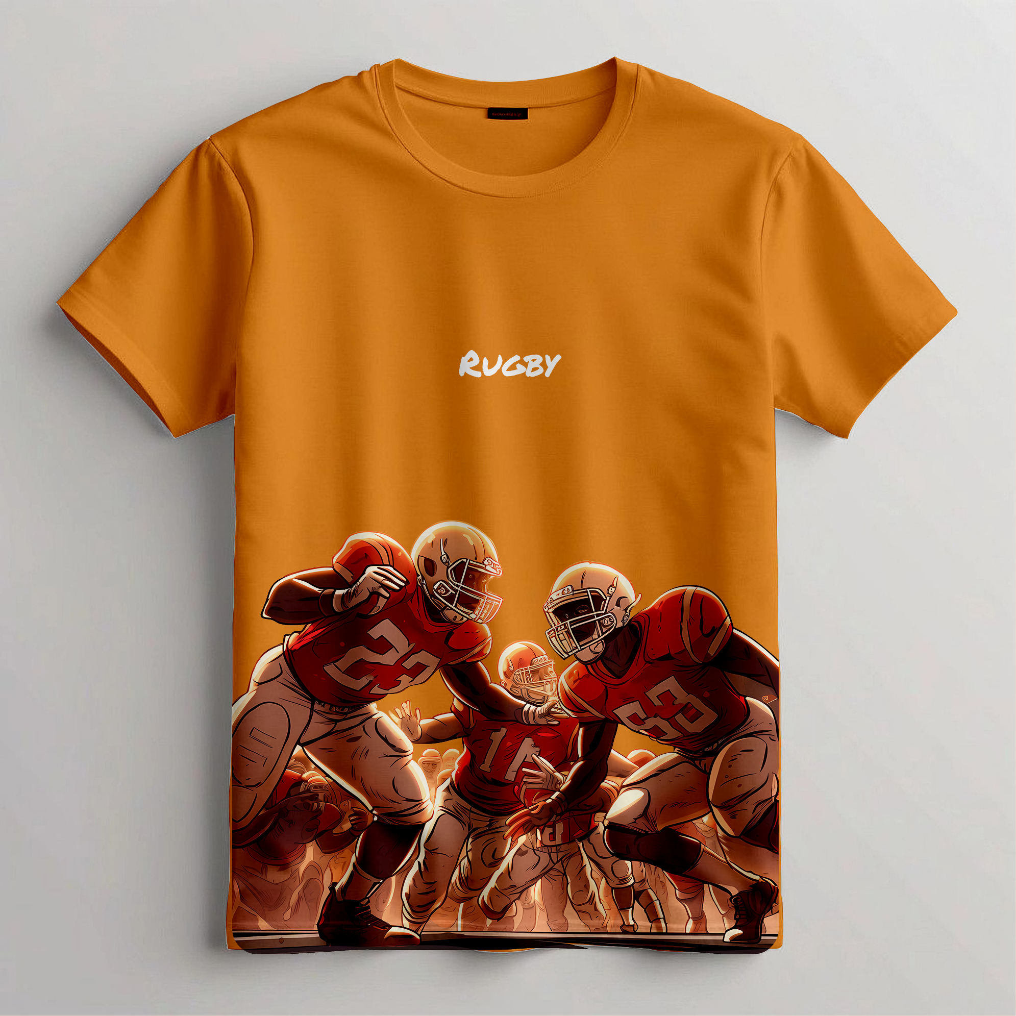 Rugby T Shirt Retro Sports Tee: Vintage Rugby Player Design, Classic Spirit | Soft Cotton Blend, Casual Wear | Durable Print