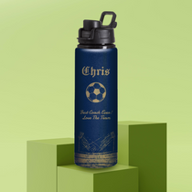 Customized Football Water Bottle - 25oz - Add Your Name on Water Bottle
