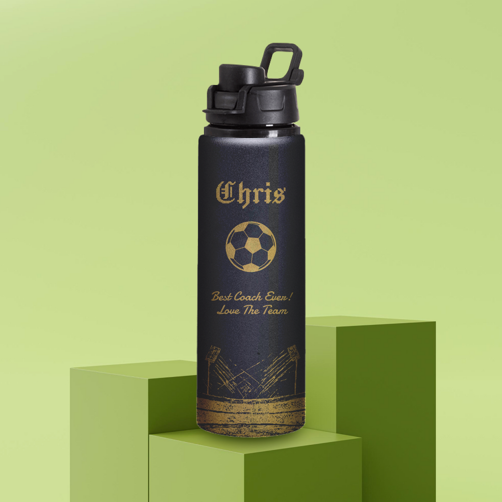 Customized Football Water Bottle - 25oz - Add Your Name on Water Bottle
