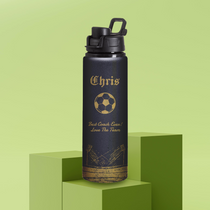 Customized Football Water Bottle - 25oz - Add Your Name on Water Bottle