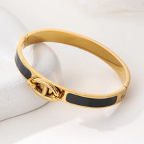 Women H Bangle Fashion Bracelet Minimalist Luxury Jewelry Enamel Drip Rubber Bracelet Daily Wear & Perfect Gift