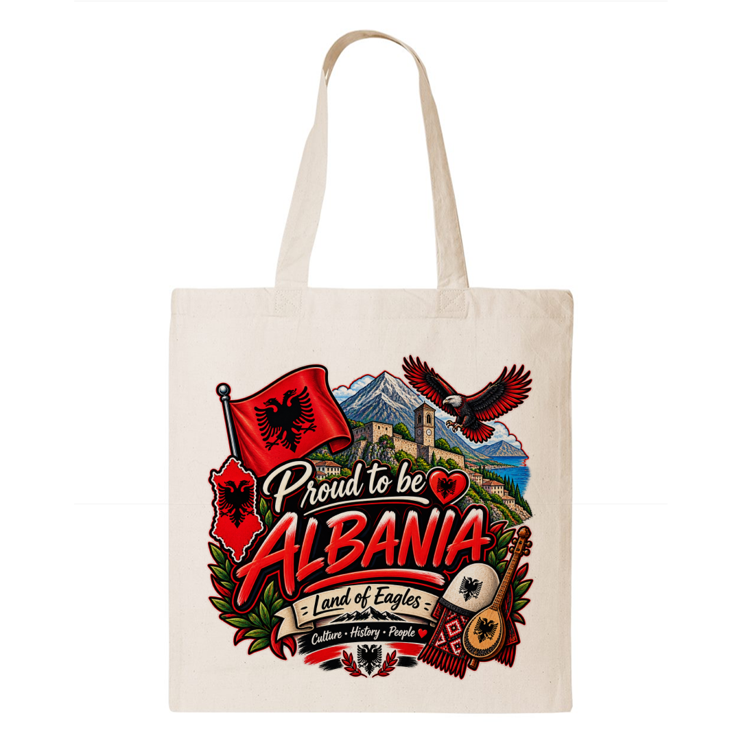 Albania Heritage Graphic Tote Bag – Country Pride Canvas Tote Main image