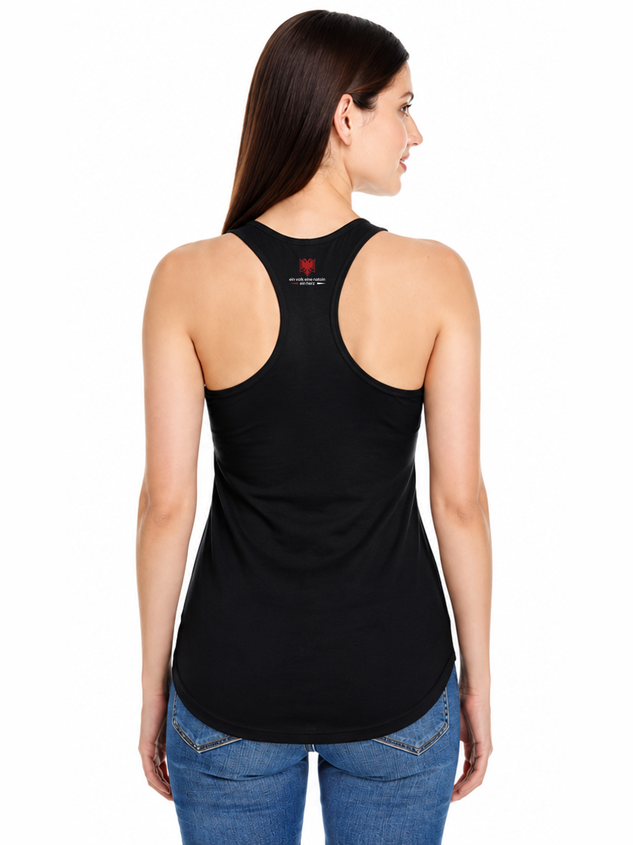 Albania Pride Racerback Tank Top for Women | Country Heritage Graphic Secondary image