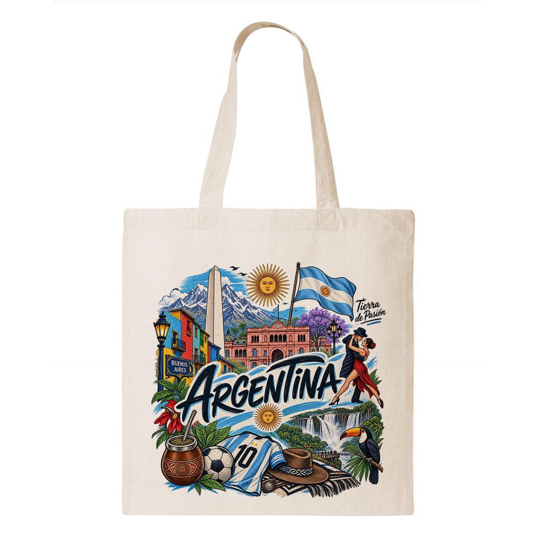 Argentina Heritage Graphic Tote Bag – Country Pride Canvas Tote Main image