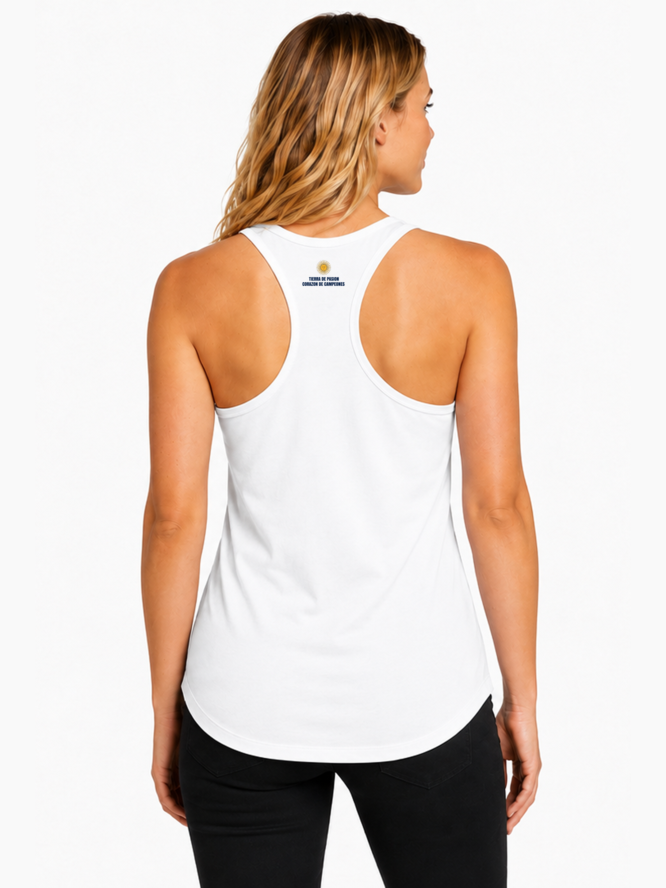 Argentina Pride Racerback Tank Top for Women | Country Heritage Graphic Secondary image