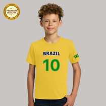 Brazil Football Fan T-Shirt For Boys/Youth – 2026 Football   TShirt