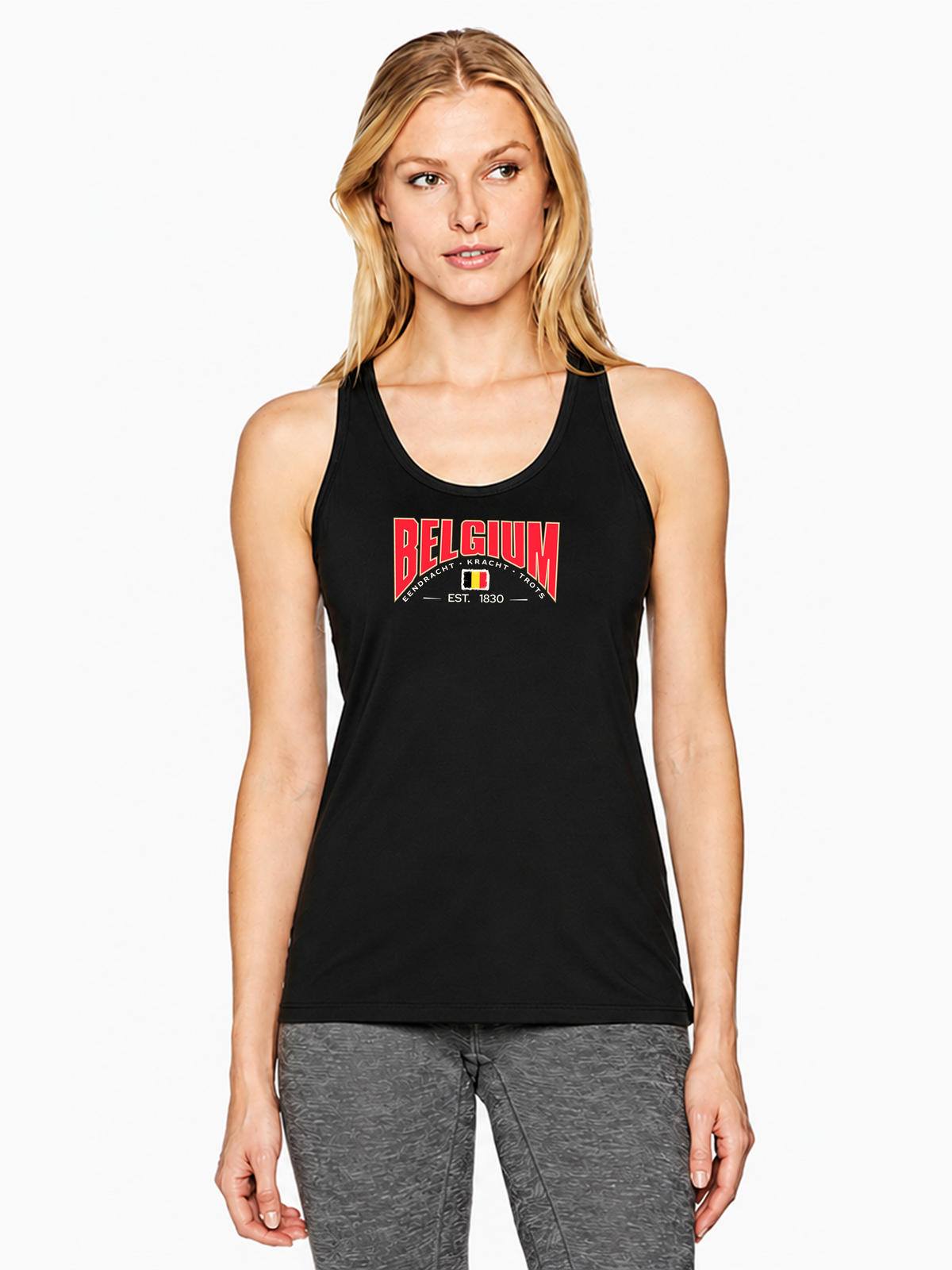 Belgium Pride Racerback Tank Top for Women | Country Heritage Graphic Main image