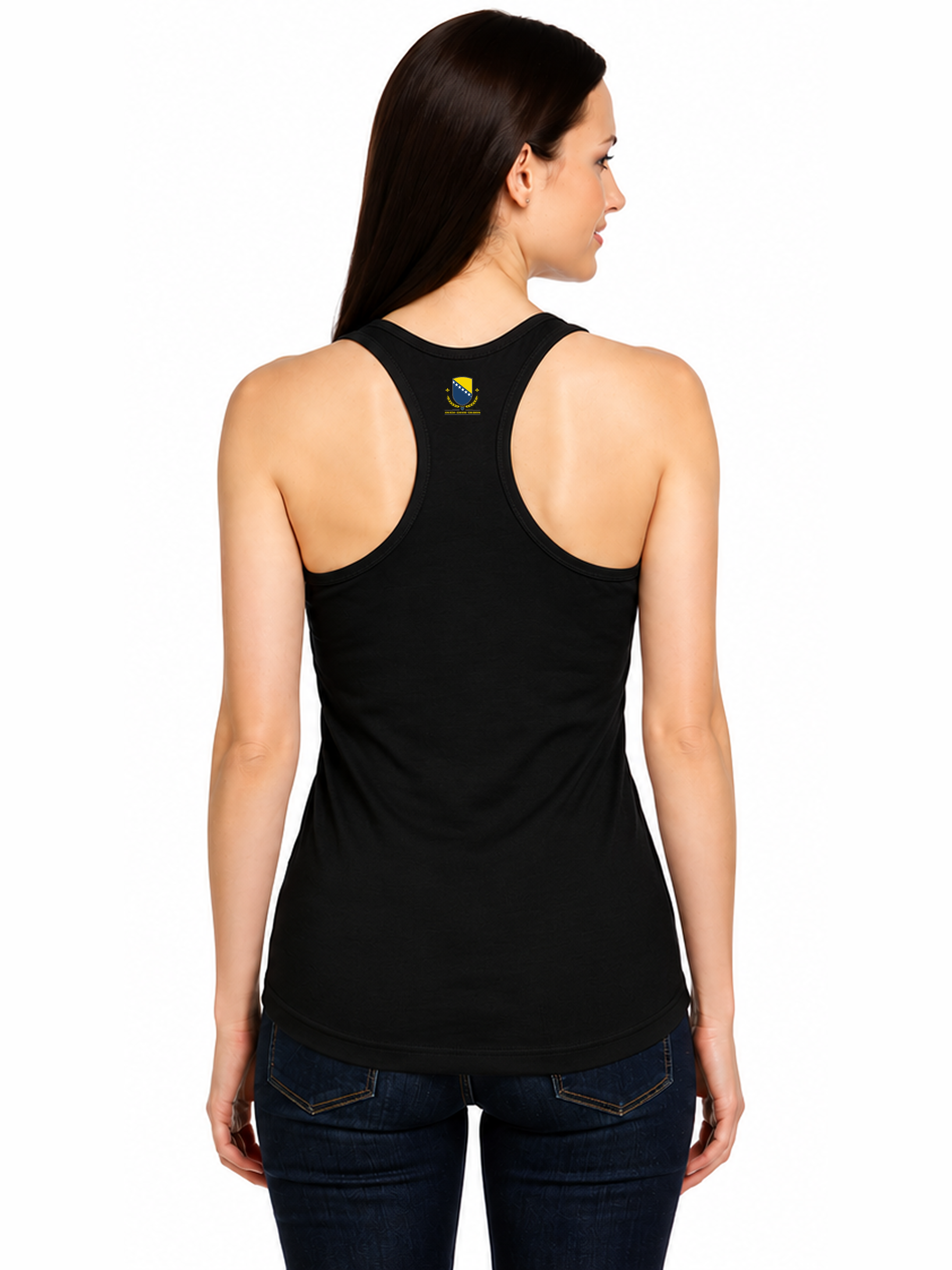 Bosnia and Herzegovina Pride Racerback Tank Top for Women | Country Heritage Graphic Secondary image