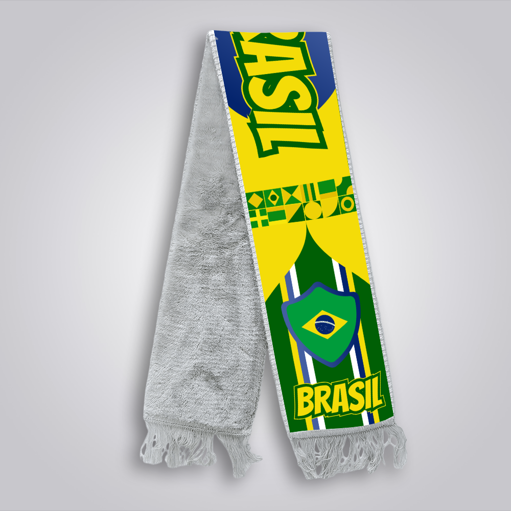 Football World Cup Soccer Fan Fringe Scarf | Brazil Football Stadium Supporter Scarf Secondary image