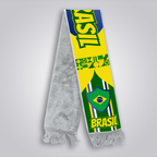 Football World Cup Soccer Fan Fringe Scarf | Brazil Football Stadium Supporter Scarf