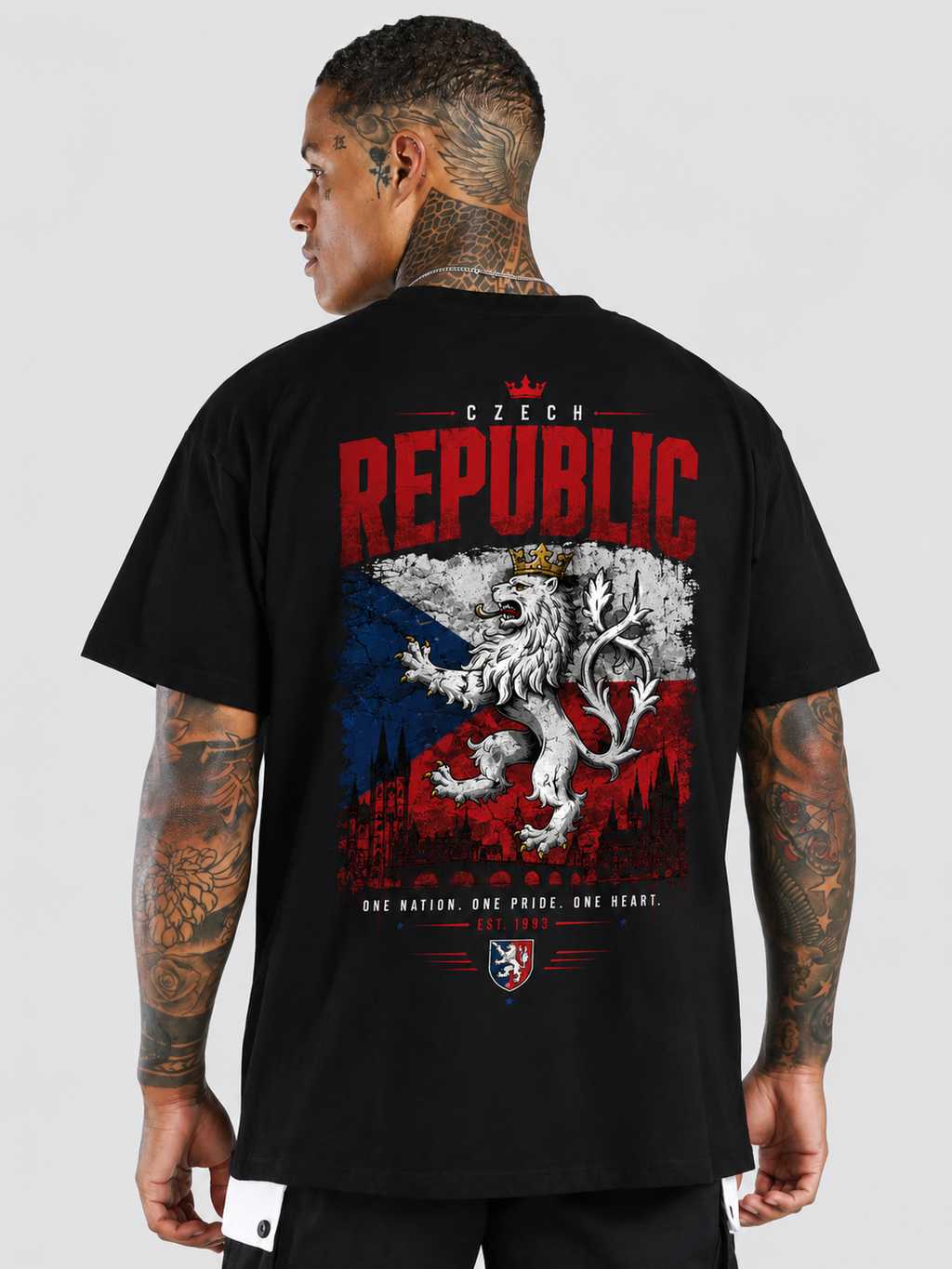 Czech Oversized T-Shirt – Country Pride Unisex Graphic Tee