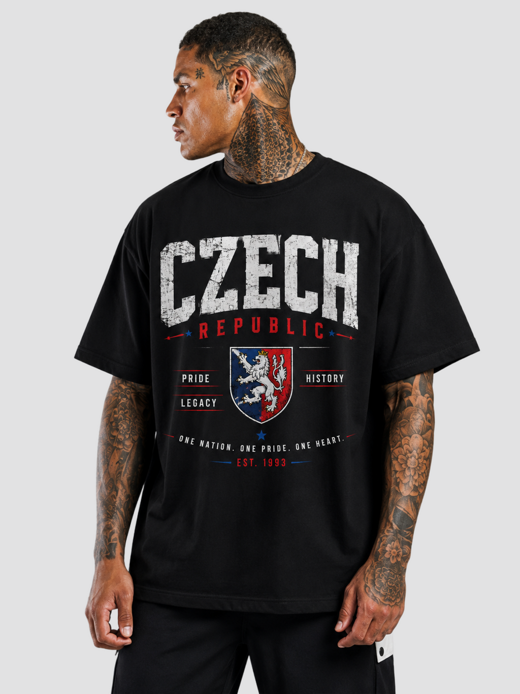 Czech Oversized T-Shirt – Country Pride Unisex Graphic Tee