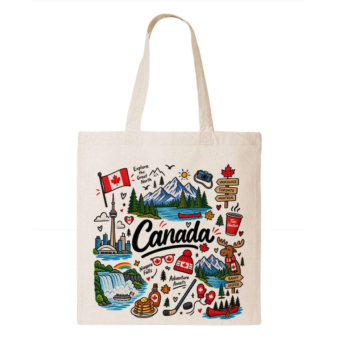 Canada Heritage Graphic Tote Bag – Country Pride Canvas Tote Main image