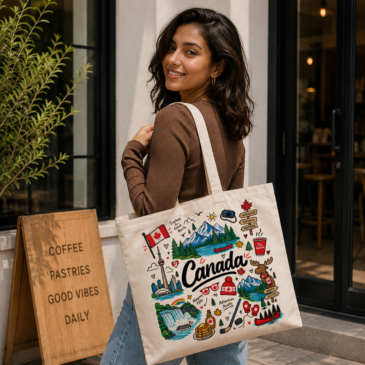 Canada Heritage Graphic Tote Bag – Country Pride Canvas Tote Secondary image