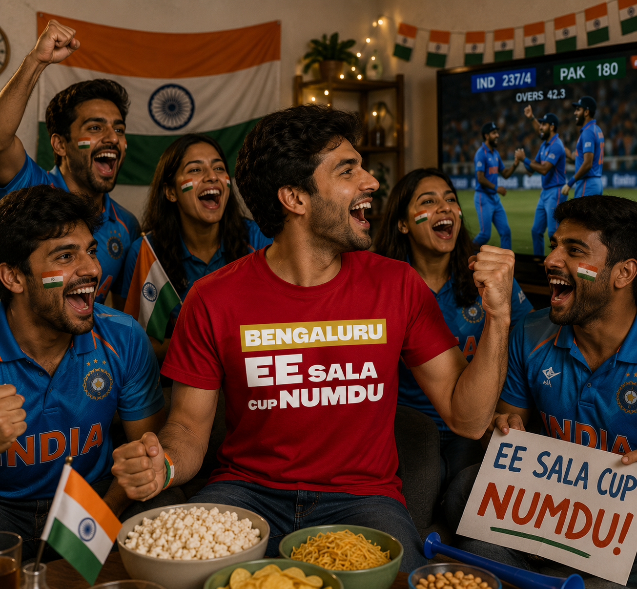 Ee Sala Cup Namdu Cricket Fan Tee | Cricket Fan Jersey Main image