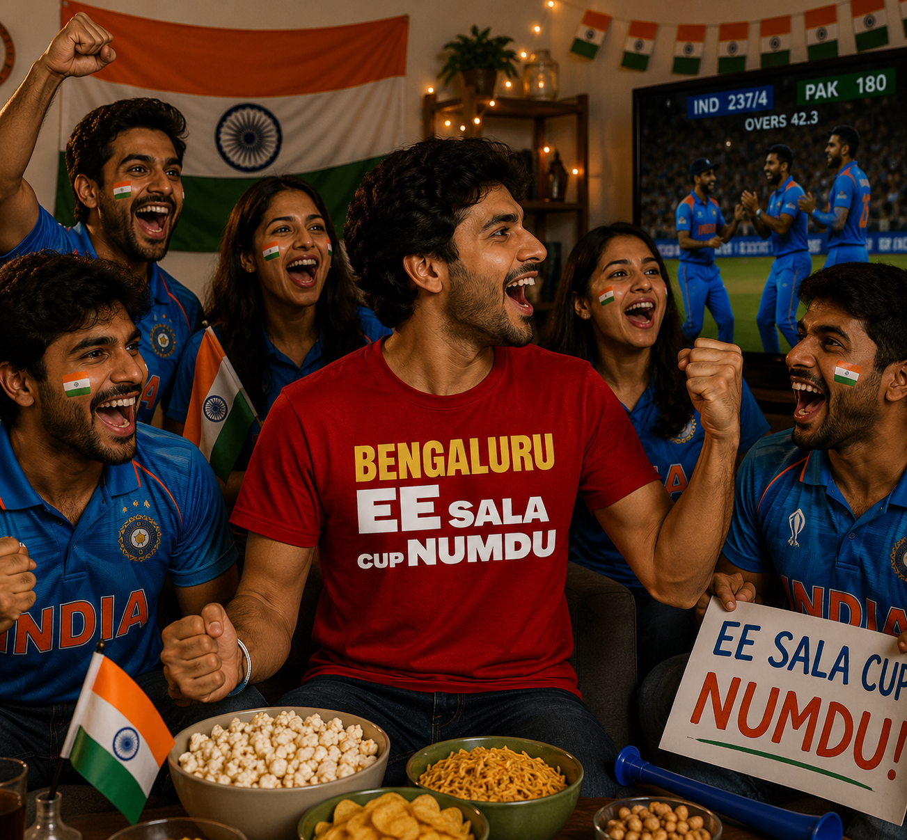 Ee Sala Cup Namdu Cricket Fan T-Shirt | Cricket Fan Jersey Secondary image