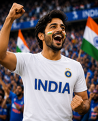 Indian Cricket Fan T-Shirt | Male & Female Fan Jersey | Lets Cheer India!!