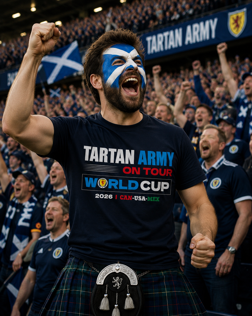 Tartan Army on Tour Scotland 2026 Football T Shirt