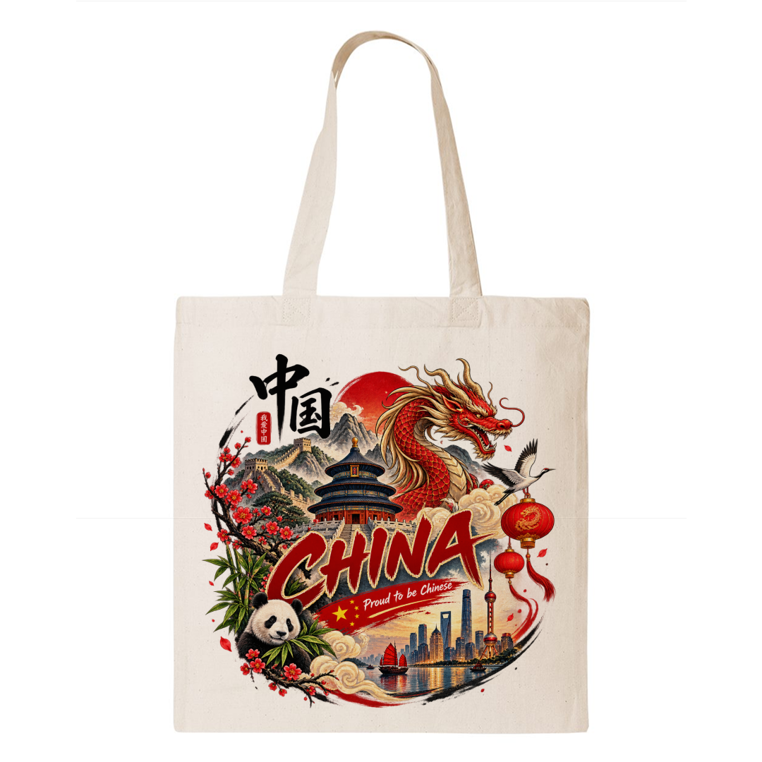 China Heritage Graphic Tote Bag – Country Pride Canvas Tote Main image