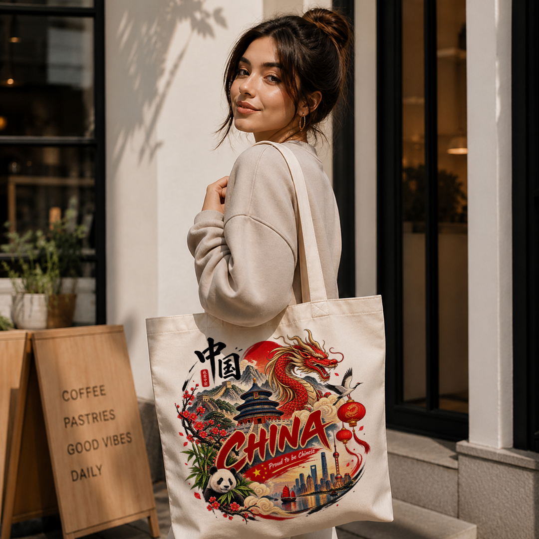 China Heritage Graphic Tote Bag – Country Pride Canvas Tote Secondary image