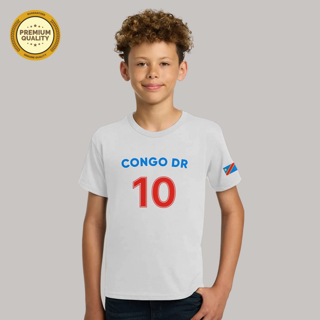 Congo DR Soccer Fan T-Shirt For Boys/Youth – 2026 FootballTShirt