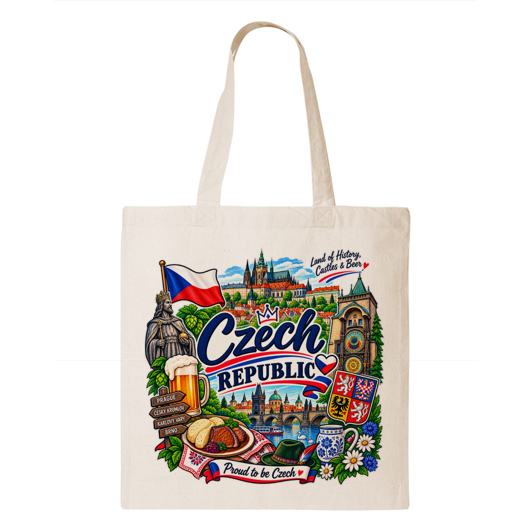 Czech Republic Heritage Graphic Tote Bag – Country Pride Canvas Tote Main image