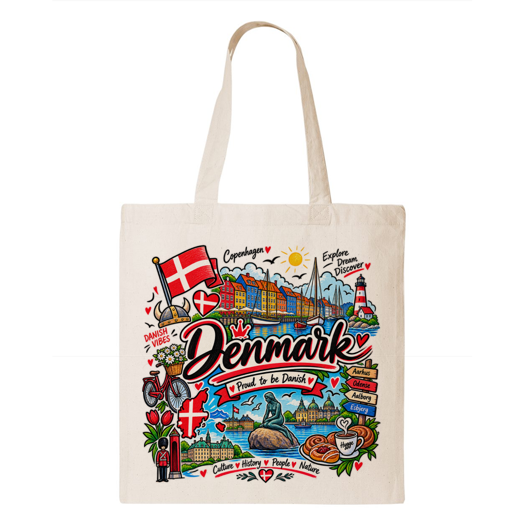 Denmark Heritage Graphic Tote Bag – Country Pride Canvas Tote Main image