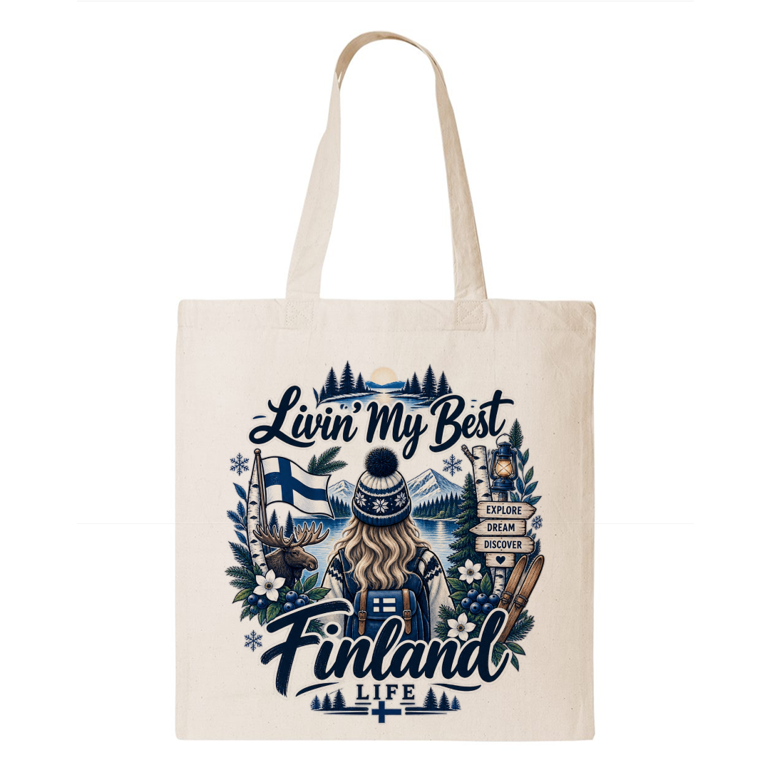 Finland Heritage Graphic Tote Bag – Country Pride Canvas Tote Main image