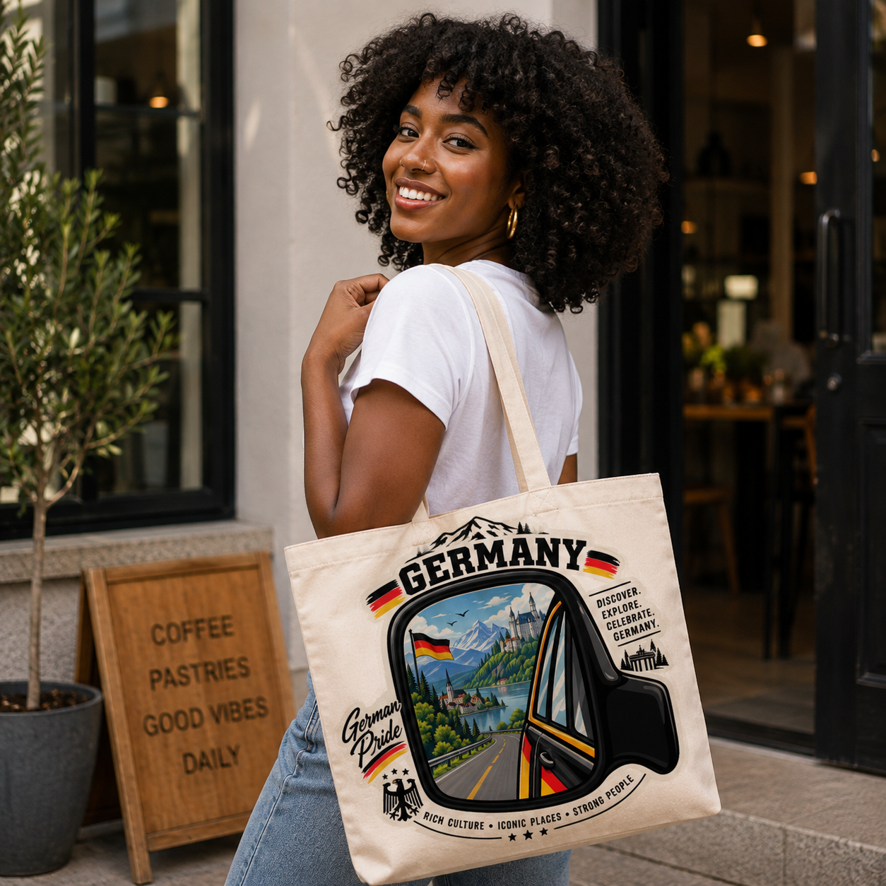 Germany Heritage Graphic Tote Bag – Country Pride Canvas Tote Secondary image