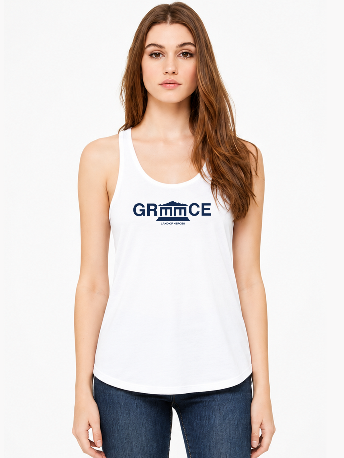 Greece Pride Racerback Tank Top for Women | Country Heritage Graphic Main image