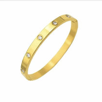 Beautiful Lovers Bracelets Woman Stainless Steel Bangles Bracelets Cubic Zirconia Golden Woman Jewelry Gifts