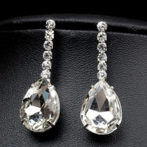 Fashion 1 set Wedding Bridal Jewelry Sets Simple Luxury Full Crystal Chain Water Drop Necklaces & Pendants Dangle Earrings Sets