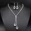 Fashion 1 set Wedding Bridal Jewelry Sets Simple Luxury Full Crystal Chain Water Drop Necklaces & Pendants Dangle Earrings Sets