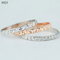100% Genuine Real Pure Solid 925 Sterling Silver Rings for Women Jewelry Rose Gold Female Round Circle Finger Ring