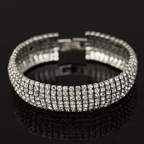 Luxury Crystal Bracelets For Women Gold and Silver Plated Link Bracelet Bangle Fashion Full Rhinestone Jewelry For Women #B011