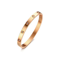 Beautiful Lovers Bracelets Woman Stainless Steel Bangles Bracelets Cubic Zirconia Golden Woman Jewelry Gifts