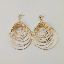 Earrings for women crystal oorbellen hangers statement chain pendientes largos ear circle tassel trendy geometric Euro-American
