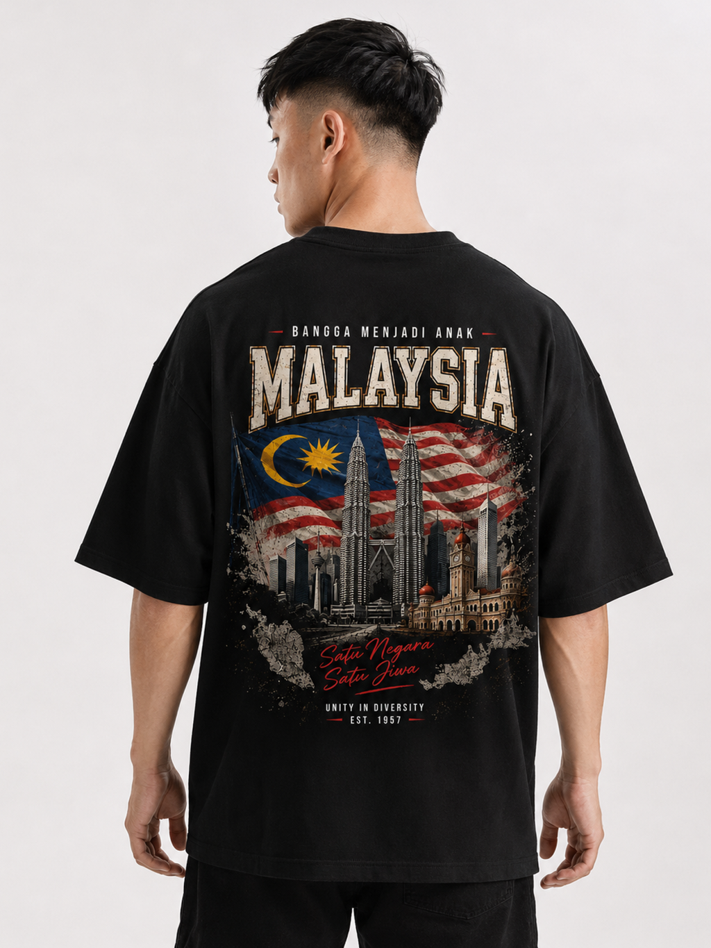Malaysia Oversized T-Shirt – Country Pride Unisex Graphic Tee