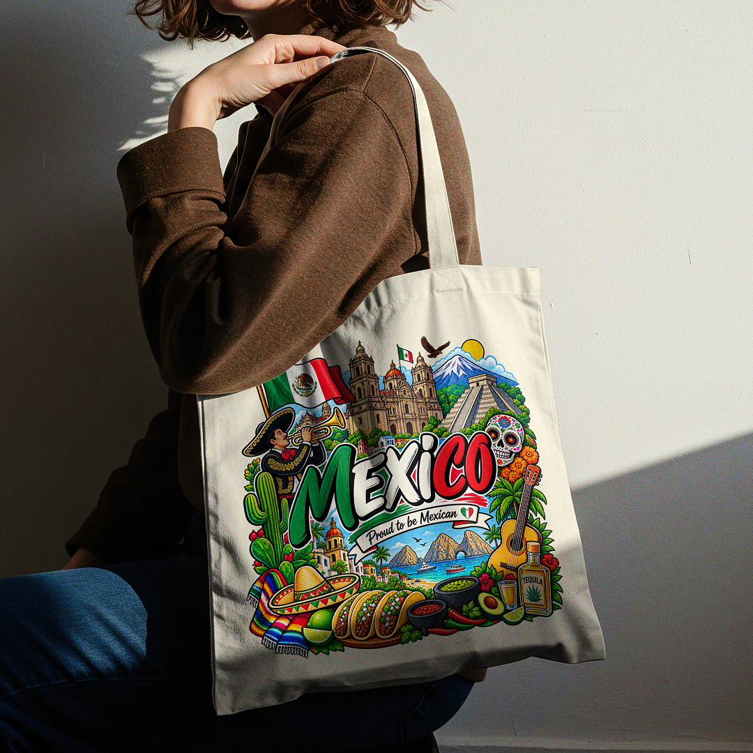 Mexico Heritage Graphic Tote Bag – Country Pride Canvas Tote