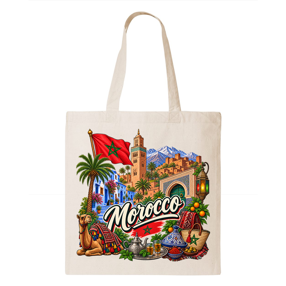 Morocco Heritage Graphic Tote Bag – Country Pride Canvas Tote Main image