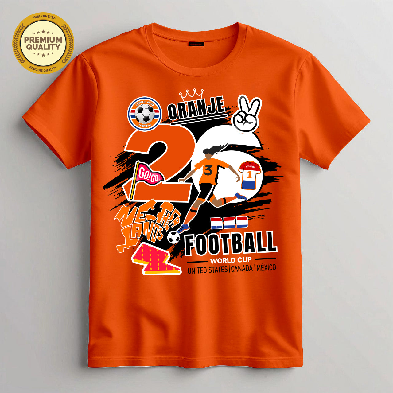 Netherlands Football T-Shirt, Football Fan Shirts, Sports Lover Gift
