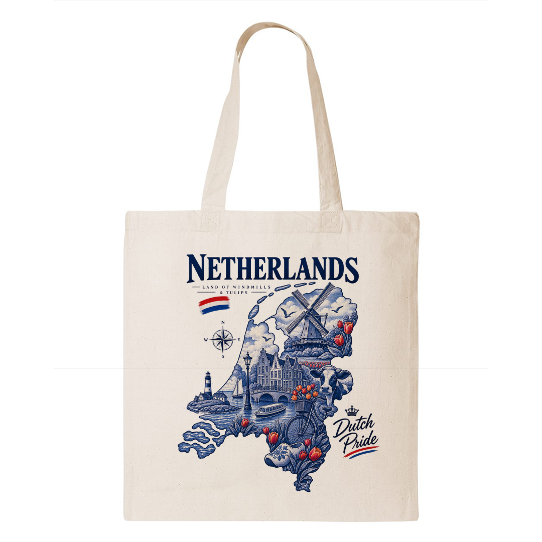 Netherlands Heritage Graphic Tote Bag – Country Pride Canvas Tote Main image