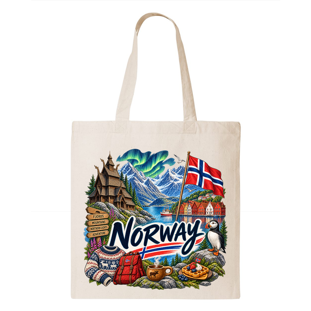 Norway Heritage Graphic Tote Bag – Country Pride Canvas Tote Main image