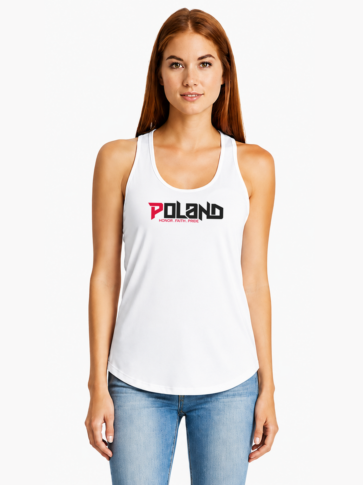 Poland Pride Racerback Tank Top for Women | Country Heritage Graphic Main image