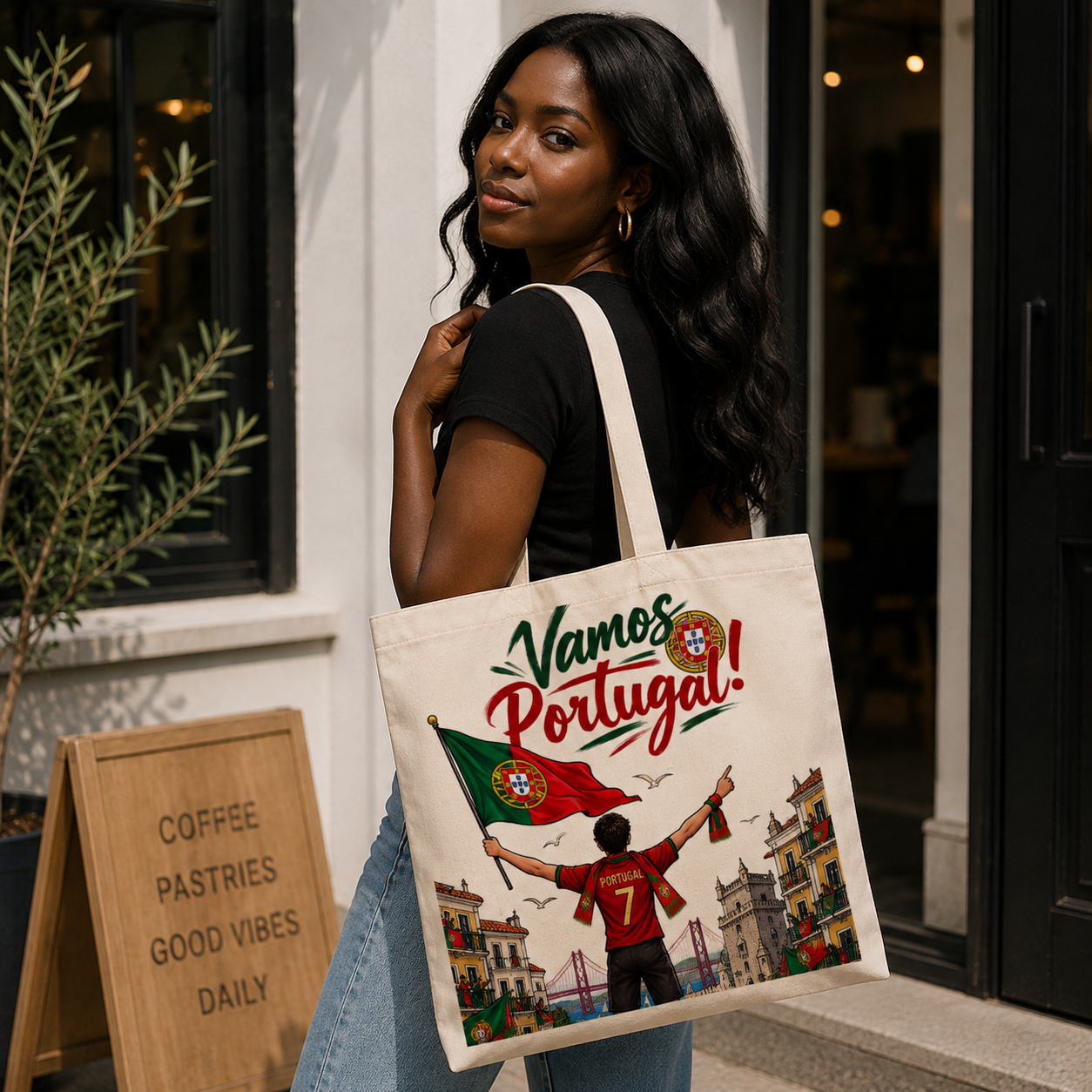Portugal Heritage Graphic Tote Bag – Country Pride Canvas Tote Secondary image