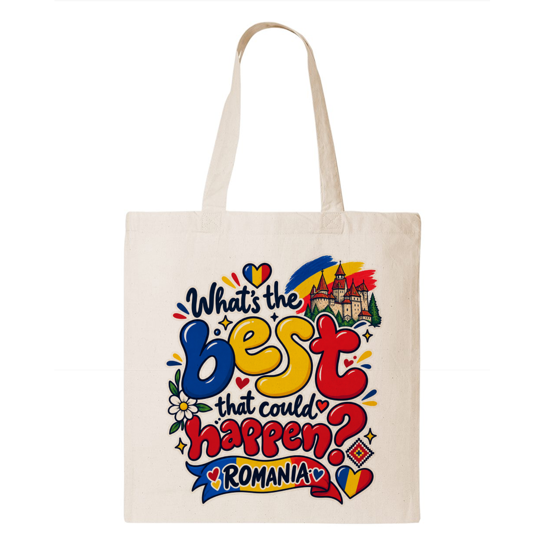 Romania Heritage Graphic Tote Bag – Country Pride Canvas Tote Main image